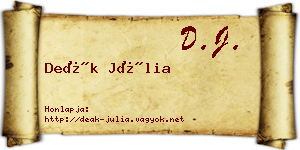 Deák Júlia névjegykártya