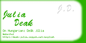 julia deak business card