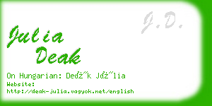 julia deak business card